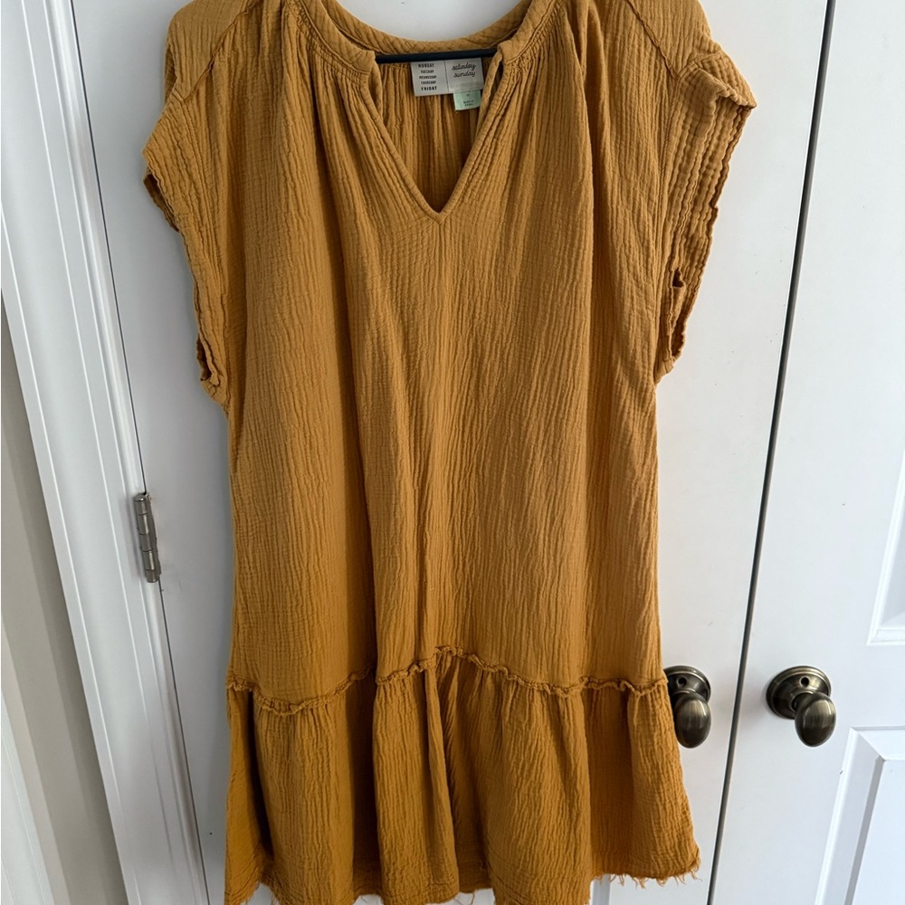 Women's mustard yellow dress